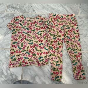 Posh Peanut Cherry Print Short Sleeve Pajama Set